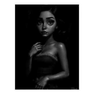 Poster Jeune femme aux grands yeux 2