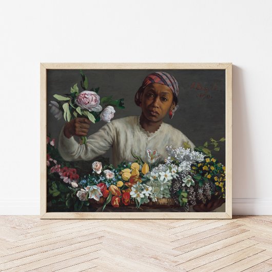 Poster Jeune femme avec des pivoines | Fré dé ric Bazil