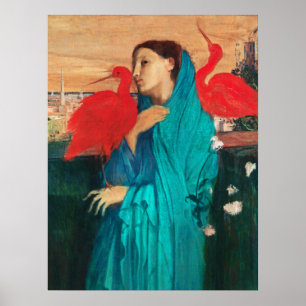 Poster Jeune femme avec Ibis par Edgar Degas