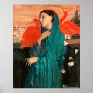 Poster Jeune femme avec Ibis par Edgar Degas
