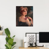 Poster Jeune femme avec un griffon de Lilac (Bureau à domicile)