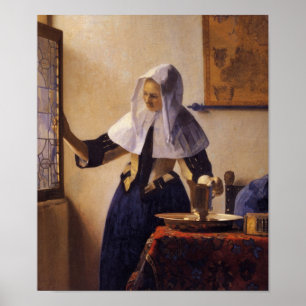 Poster Jeune femme avec un lanceur d'eau