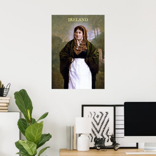 Poster Jeune femme d'Irlande (1890) (Bureau à domicile)