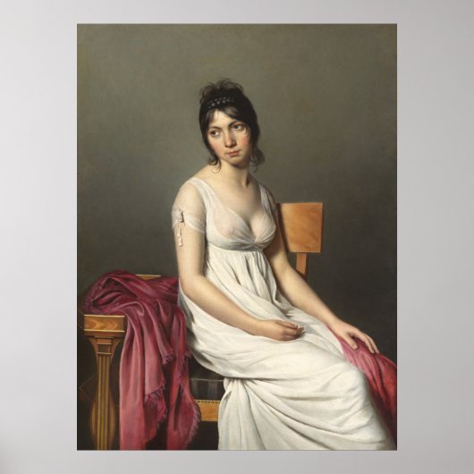 Poster Jeune femme en blanc, Jacques-Louis David Art (Devant)