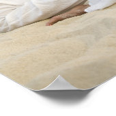 Poster Jeune femme faisant du yoga sur la plage (Coin)