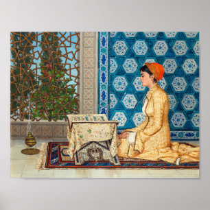 Poster Jeune Femme Lisant Osman Hamdi Bey
