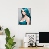 Poster Jeune femme turquoise haïe (Bureau à domicile)
