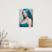 Poster Jeune femme turquoise haïe (Cuisine)