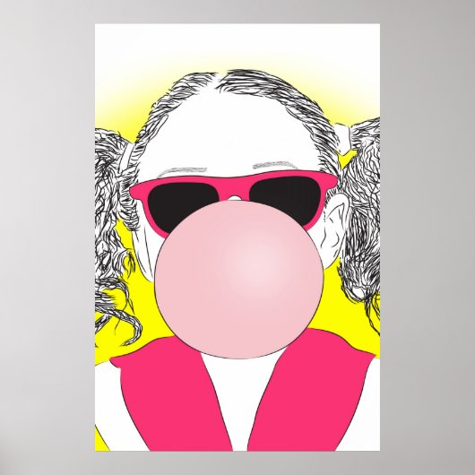 Poster jeune fille à bulle (Devant)