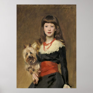 Poster Jeune fille au chien de Sargent Portrait de Beatri