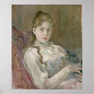Poster Jeune fille avec chat, 1892