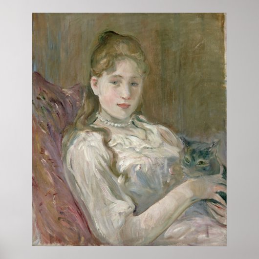 Poster Jeune fille avec chat, 1892 (Devant)
