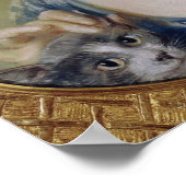 Poster Jeune fille avec un chat (Coin)