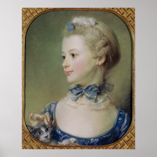 Poster Jeune fille avec un chat (Devant)