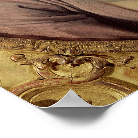 Poster Jeune fille avec un Rose (Coin)