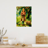 Poster Jeune fille dans un Apple Orchard (Cuisine)