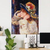 Poster Jeune fille dans un Casquette avec Fleur sauvage (Bureau à domicile)