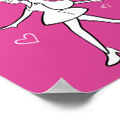 Poster Jeune fille de mode - Croquis en noir, blanc et ro (Coin)