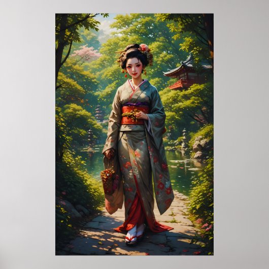 Poster Jeune fille du jardin vert (Devant)