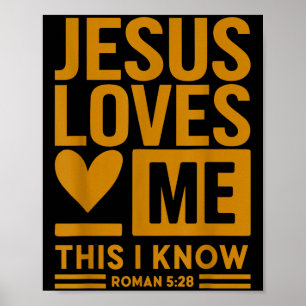 Poster Jeune Fille Jésus M'Aime Ceci Je Connais Christian