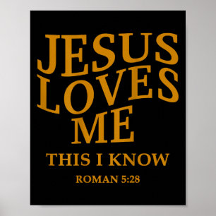 Poster Jeune Fille Jésus M'Aime Ceci Je Connais Christian