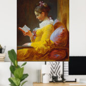 Poster Jeune fille Lecture par Jean-Honore Fragonard (Bureau à domicile)