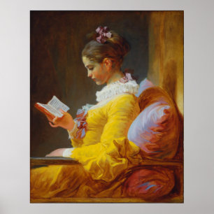 Poster Jeune fille Lecture par Jean-Honore Fragonard