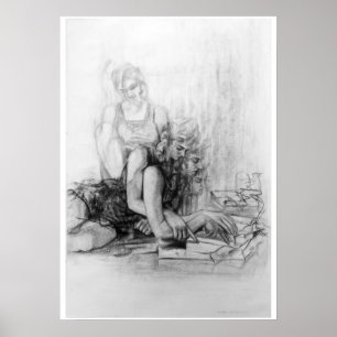 Poster jeune fille lisant un livre