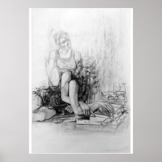 Poster jeune fille lisant un livre (Devant)