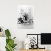 Poster jeune fille lisant un livre (Bureau à domicile)