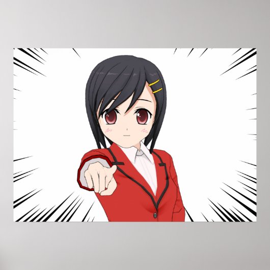 Poster jeune fille manga a courts (Devant)