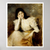 Poster Jeune Fille Reveuse, Portrait de Berthi Capel (Devant)
