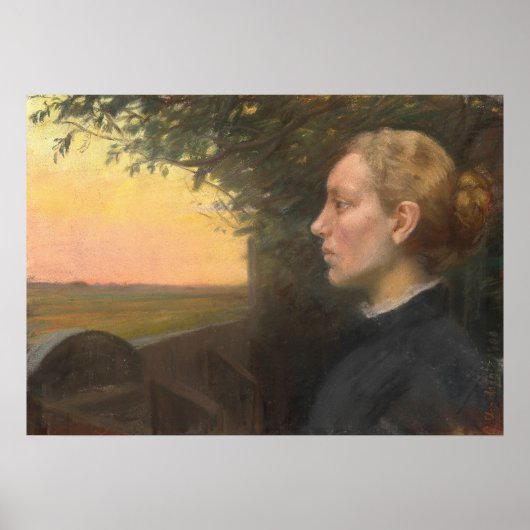 Poster Jeune fille Skagen par Ancher (Devant)