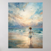 Poster Jeune fille sur la plage (Devant)