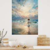 Poster Jeune fille sur la plage (Cuisine)