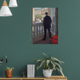 Poster Jeune Homme à sa fenêtre par Gustave Caillebotte