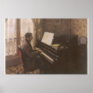 Poster Jeune Homme Jouant du Piano par Gustave Caillebott