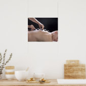 Poster jeune homme recevant un massage de pierre chaude (Cuisine)