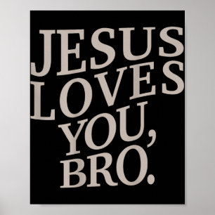 Poster Jeune Jésus vous aime Bro Amusant Christian Garçon