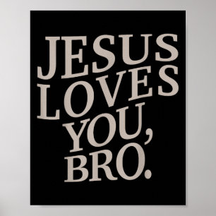Poster Jeune Jésus vous aime Bro Amusant Christian Garçon