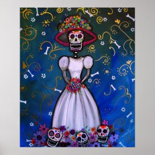 Poster Jeune mariée de diamètre de los muertos Senorita