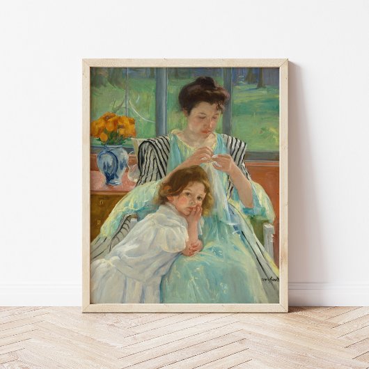 Poster Jeune mère coudre | Mary Cassatt