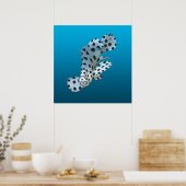 Poster Jeune Mérou - Fond dégradé bleu | (Cuisine)