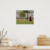 Poster Jeune moine et drapeaux de prière (Cuisine)