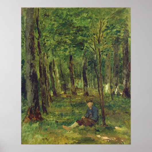 Poster Jeune paysan assis dans la forêt, 1878 (Devant)