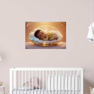 Poster Jeune prince noir Nouveau-né Garçon Chambre de béb