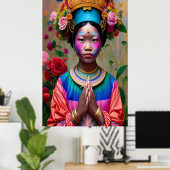 Poster Jeune princesse florale (Bureau à domicile)