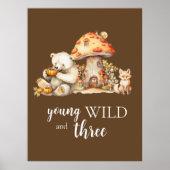 Poster Jeunes animaux sauvages et trois animaux des forêt (Devant)