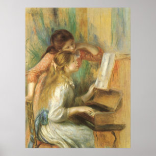Poster Jeunes Filles au Piano de Pierre Renoir
