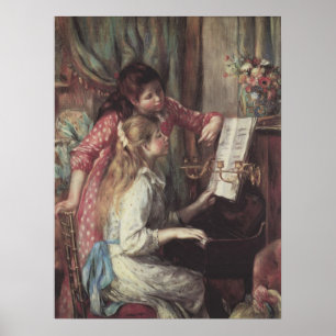 Poster Jeunes Filles au Piano de Pierre Renoir